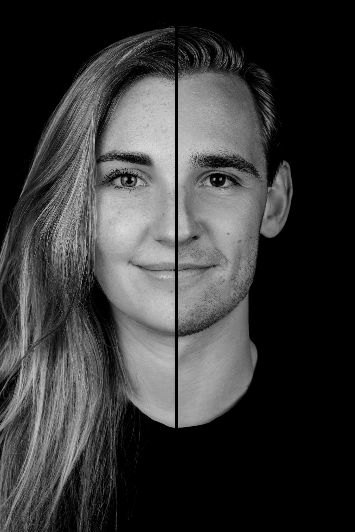 2-in-1 portret in zwart-wit door Samen in Beeld Fotografie